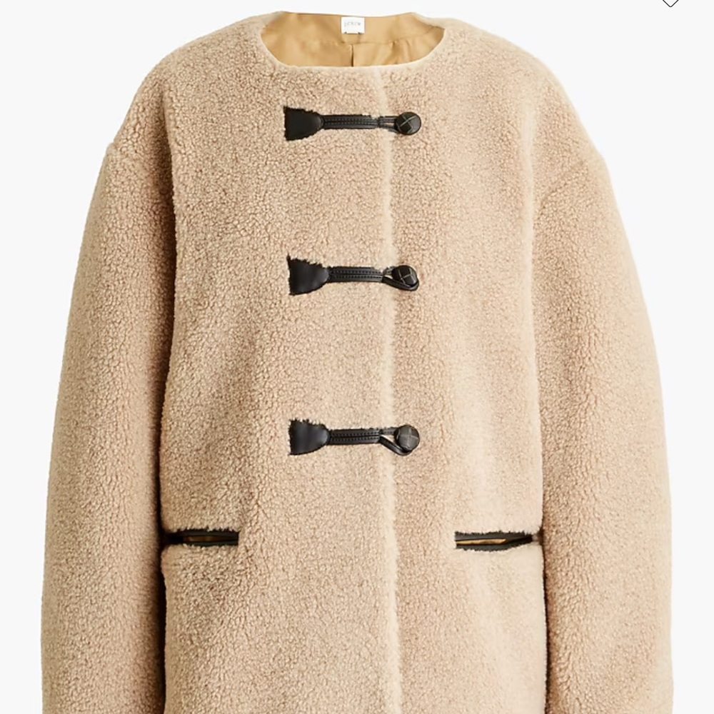 J Crew Sherpa Toggle Coat. NEW without tags.